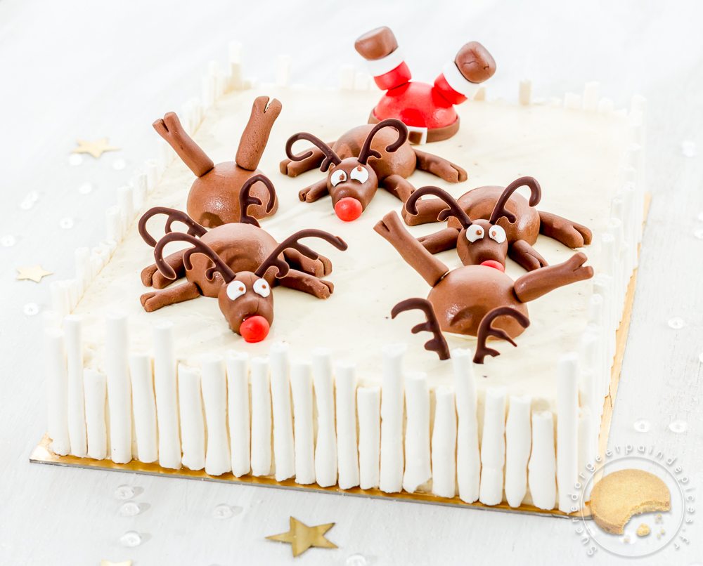 Gâteau de Noël : crème de marrons, marrons glacés, poires et mousse vanille  (sans gluten) - Sucre d'Orge et Pain d'Epices